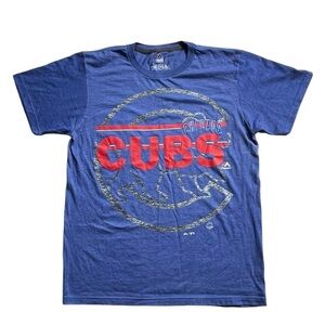 Mens Chicago Cubs Shirt MLB Cub in C Logo Blue T-Shirt Medium Ring Spun Soft